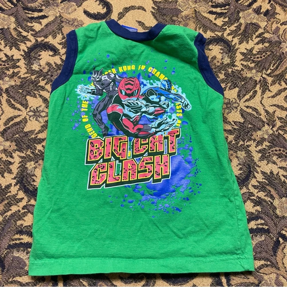 Vtg Power Rangers Operation Overdrive Green Tank Top Shirt Kids Size 5‎ Green